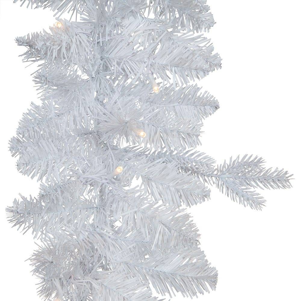 Kurt Adler 9-Foot Pre-Lit Warm White LED Jackson White Pine Garland