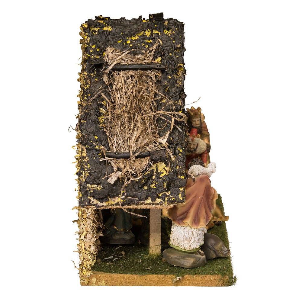 Kurt Adler 9.5-Inch Musical LED Nativity Set with Figures and Stable