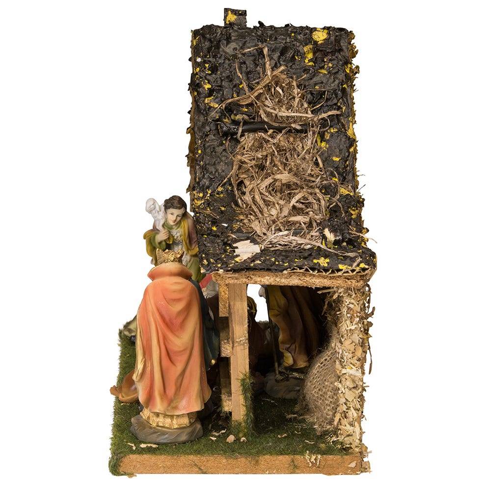 Kurt Adler 9.5-Inch Musical LED Nativity Set with Figures and Stable