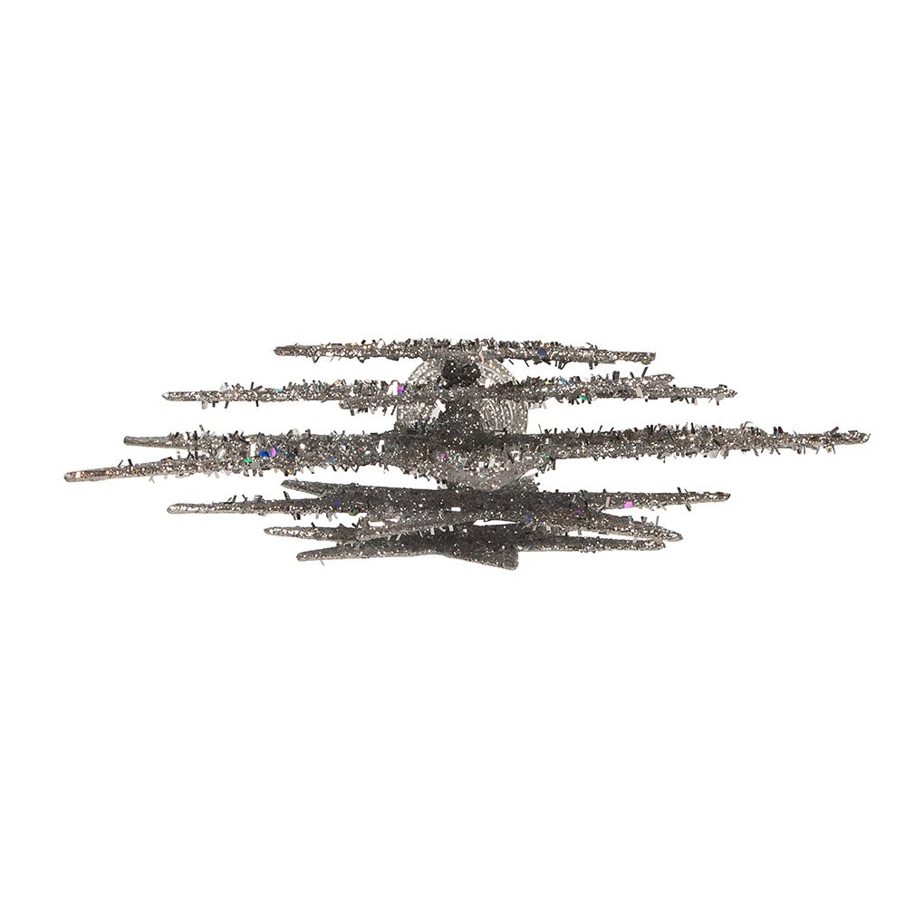 Kurt Adler 13-Inch Plastic Silver Glittered Snowflake Tree Topper