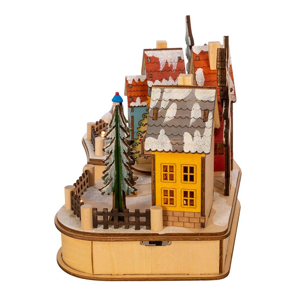 Kurt Adler 7.08-Inch Battery-Operated Village Musical LED House with Motion