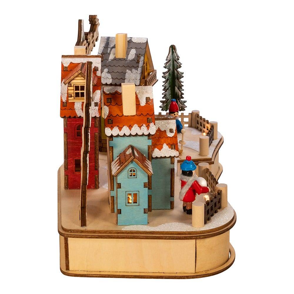 Kurt Adler 7.08-Inch Battery-Operated Village Musical LED House with Motion