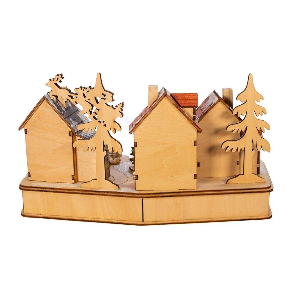 Kurt Adler 7.08-Inch Battery-Operated Village Musical LED House with Motion