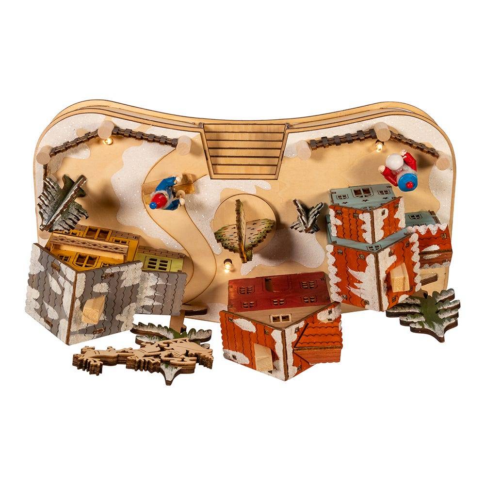 Kurt Adler 7.08-Inch Battery-Operated Village Musical LED House with Motion