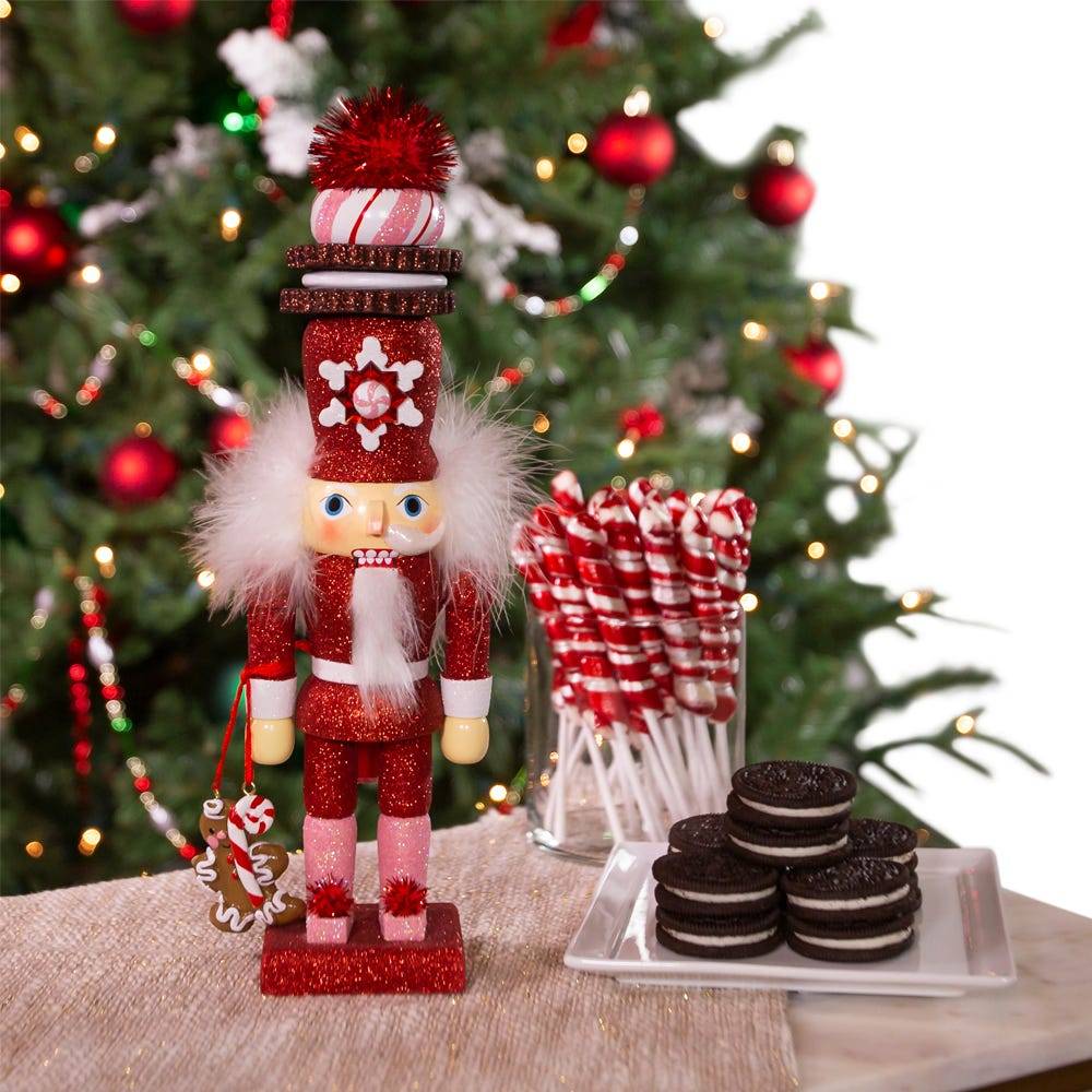 Kurt Adler 12-Inch Hollywood Red Gingerbread Nutcracker with Cookie Hat