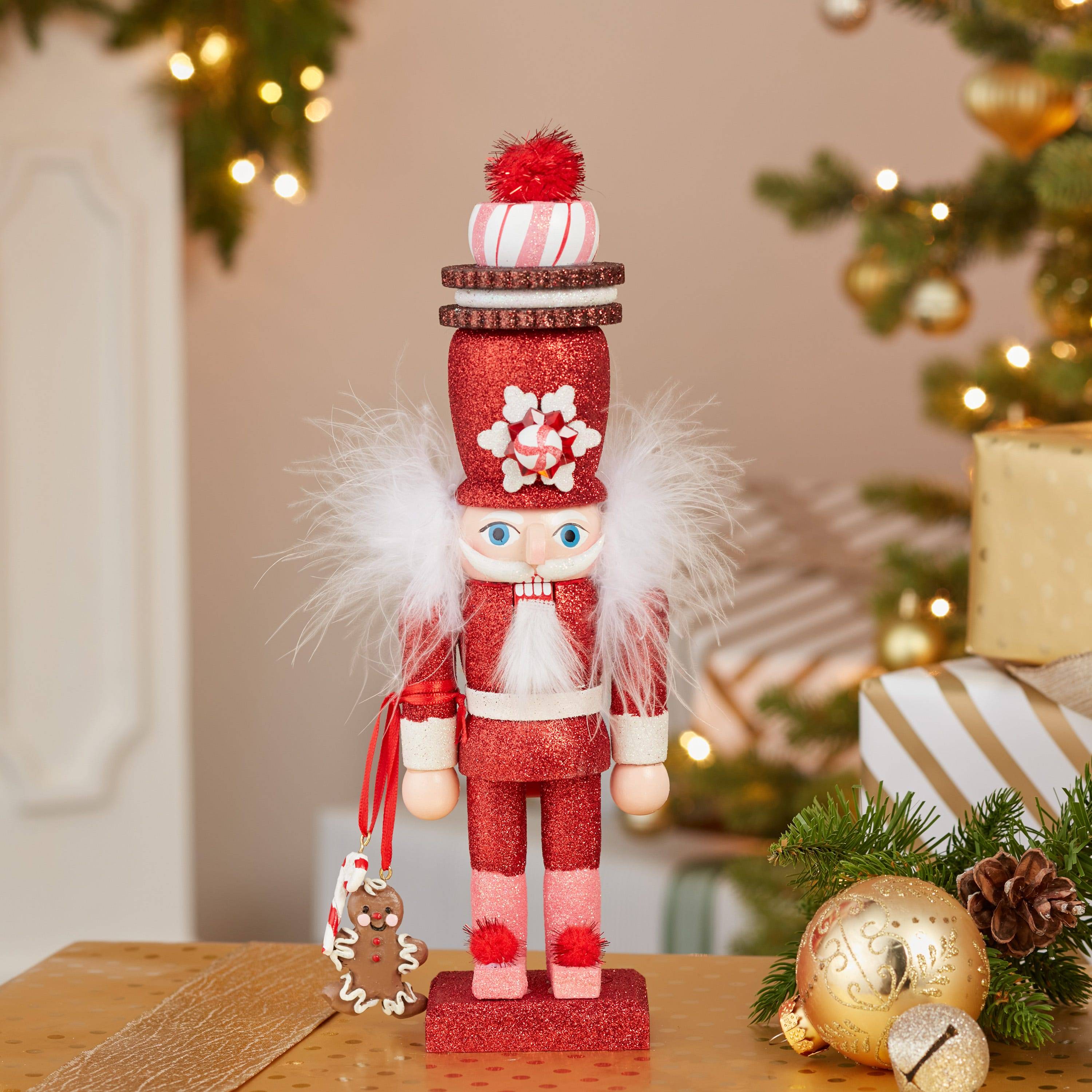 Kurt Adler 12-Inch Hollywood Red Gingerbread Nutcracker with Cookie Hat