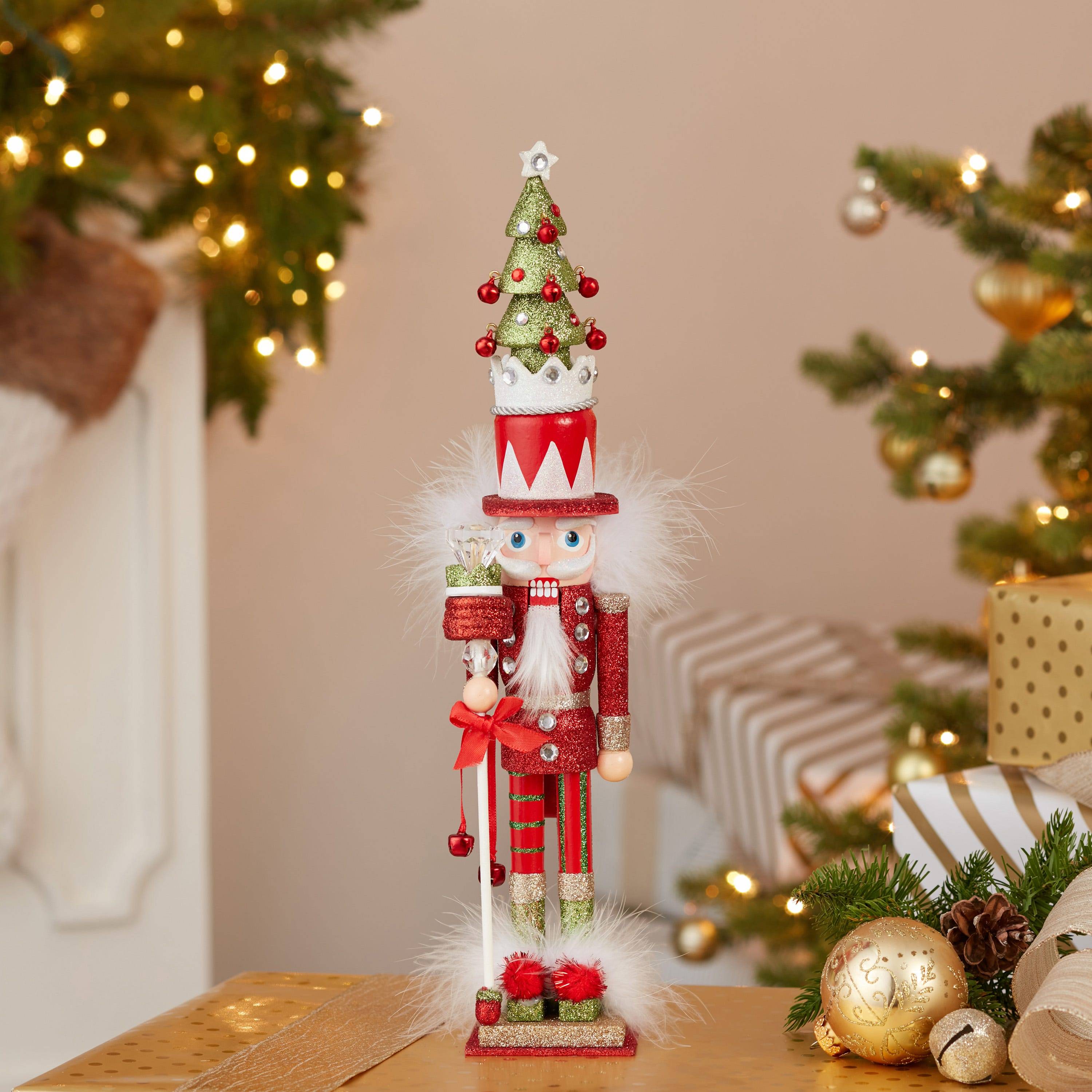 Kurt Adler 15-Inch Hollywood Red and Green Tree Hat Nutcracker