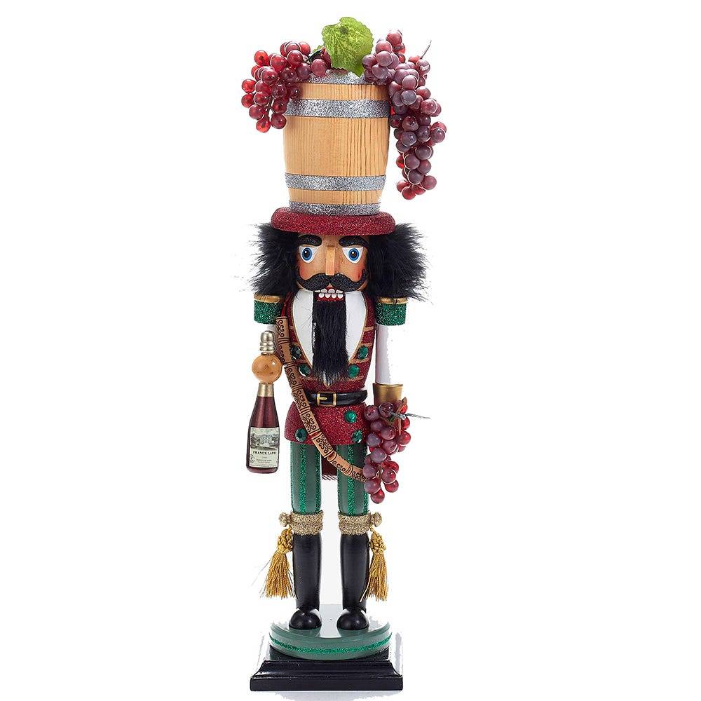 Kurt Adler 18.9-Inch Hollywood Wine Barrel Hat Nutcracker