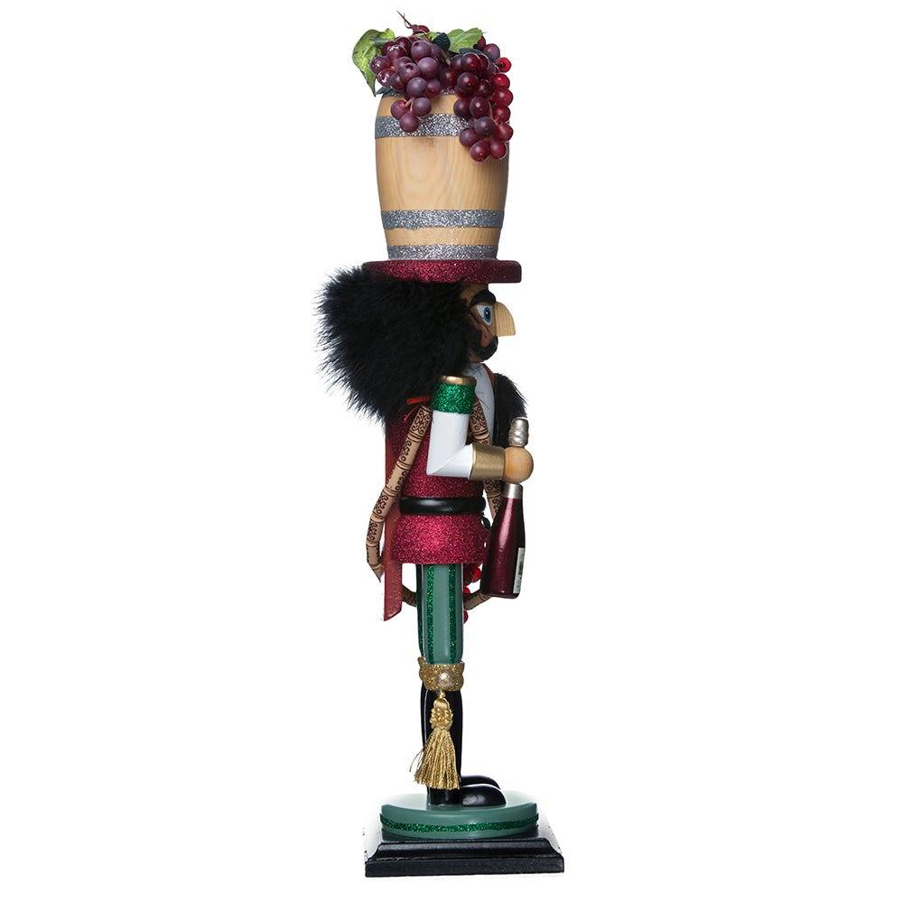 Kurt Adler 18.9-Inch Hollywood Wine Barrel Hat Nutcracker