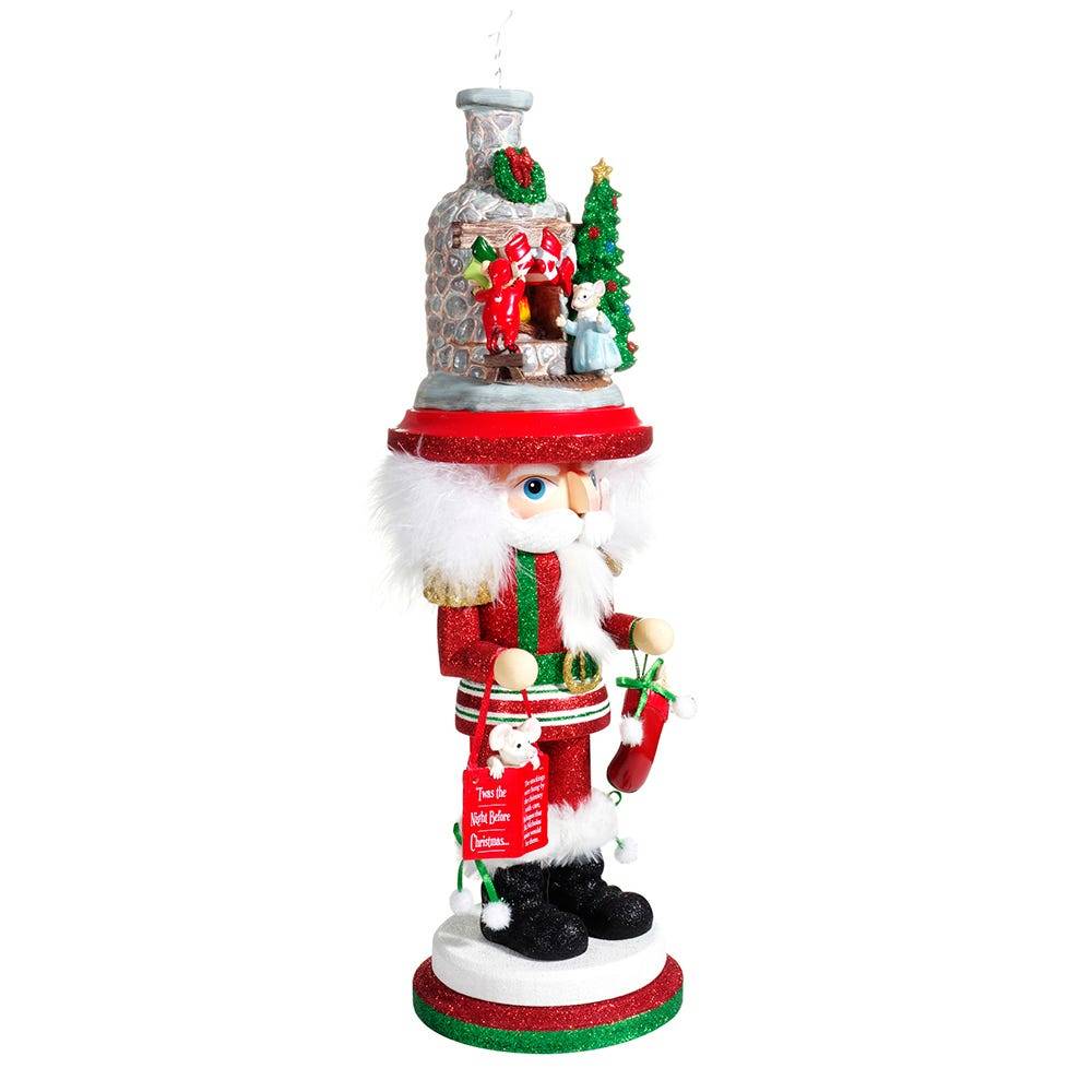 Kurt Adler 17.5-Inch Hollywood Stockings on Fireplace Nutcracker