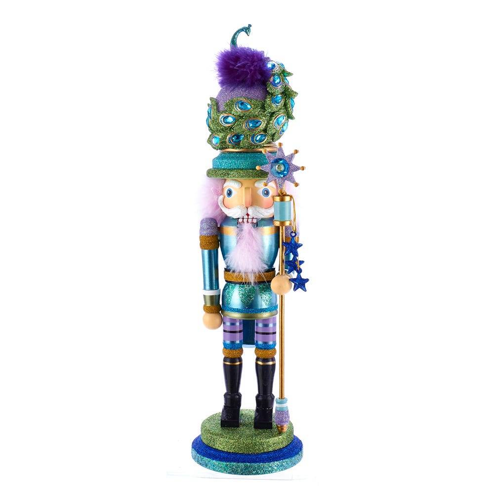 Kurt Adler 17.5-Inch Hollywood Peacock Hat Nutcracker