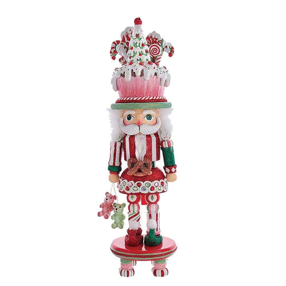 Kurt Adler 18-Inch Hollywood Nutcrackers Cupcake With Tree Hat Nutcracker