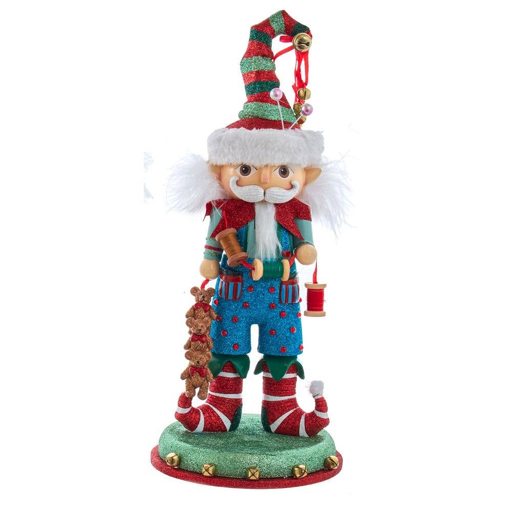 Kurt Adler 15-Inch Hollywood Elf with Teddy Bear Nutcracker