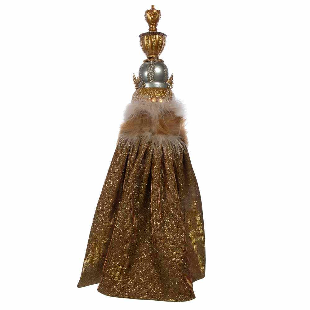 Kurt Adler 17.5-Inch Hollywood Gold with Fuzzy Cape King Nutcracker