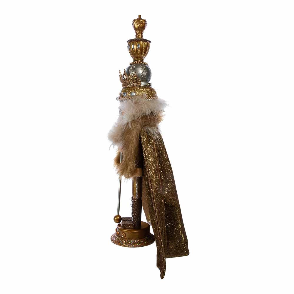 Kurt Adler 17.5-Inch Hollywood Gold with Fuzzy Cape King Nutcracker