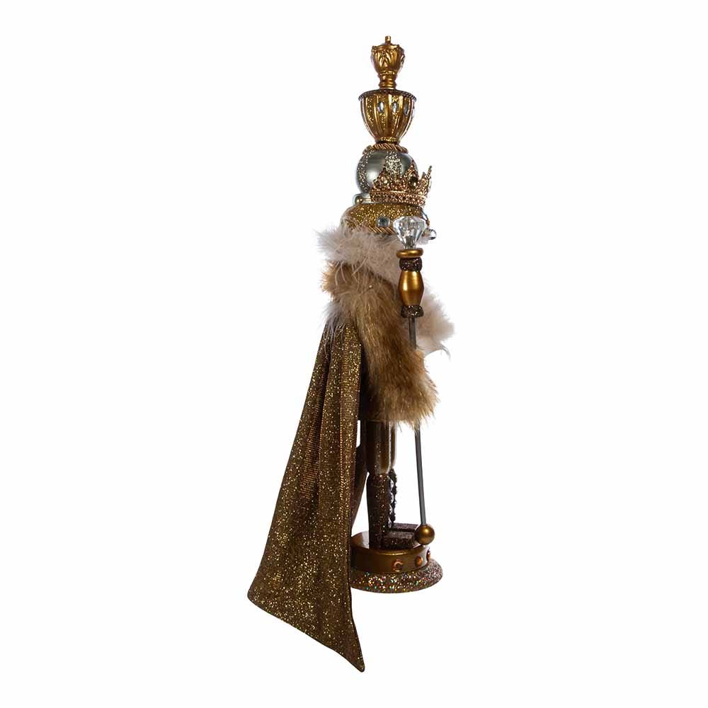 Kurt Adler 17.5-Inch Hollywood Gold with Fuzzy Cape King Nutcracker