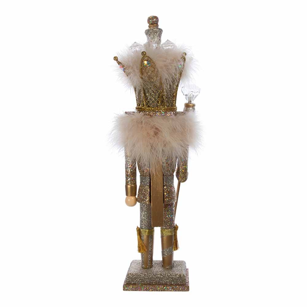 Kurt Adler 16-Inch Hollywood Platinum and Gold Glitter King Nutcracker