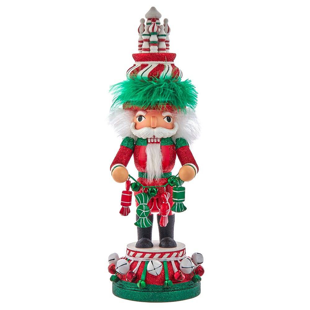 Kurt Adler 15-Inch Hollywood Nutcrackers Red, White and Green Candy Tower Hat Nutcracker