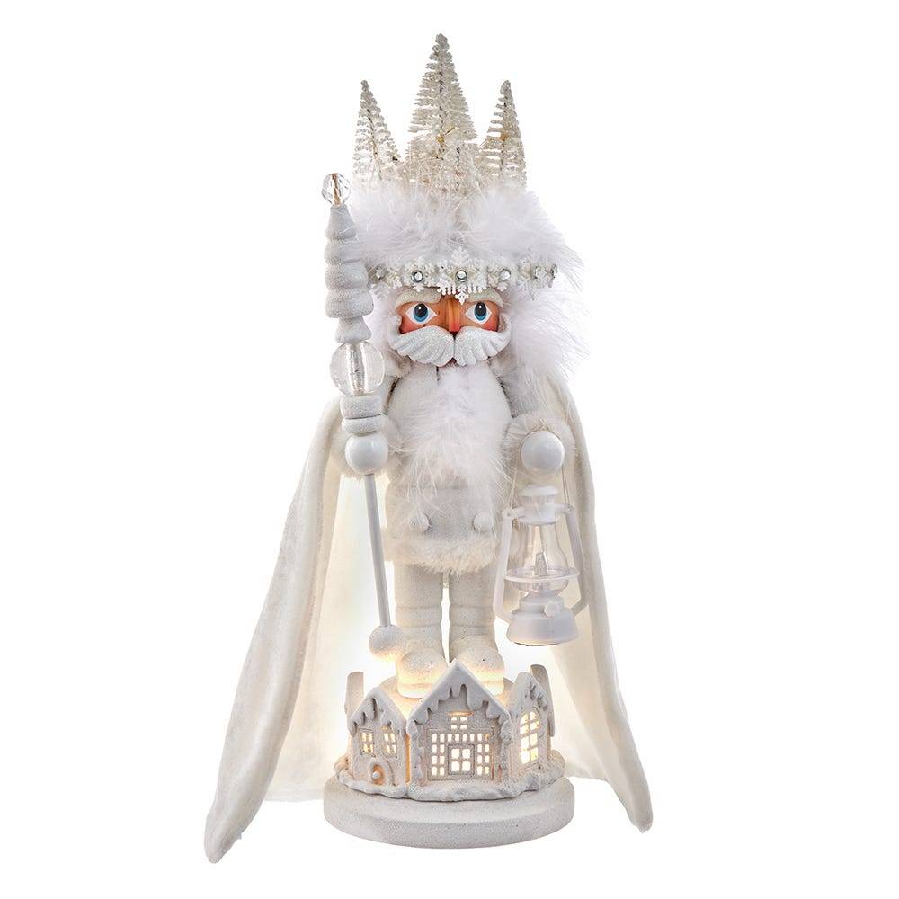 Kurt Adler 15-Inch Hollywood White Winter LED Hat Nutcracker