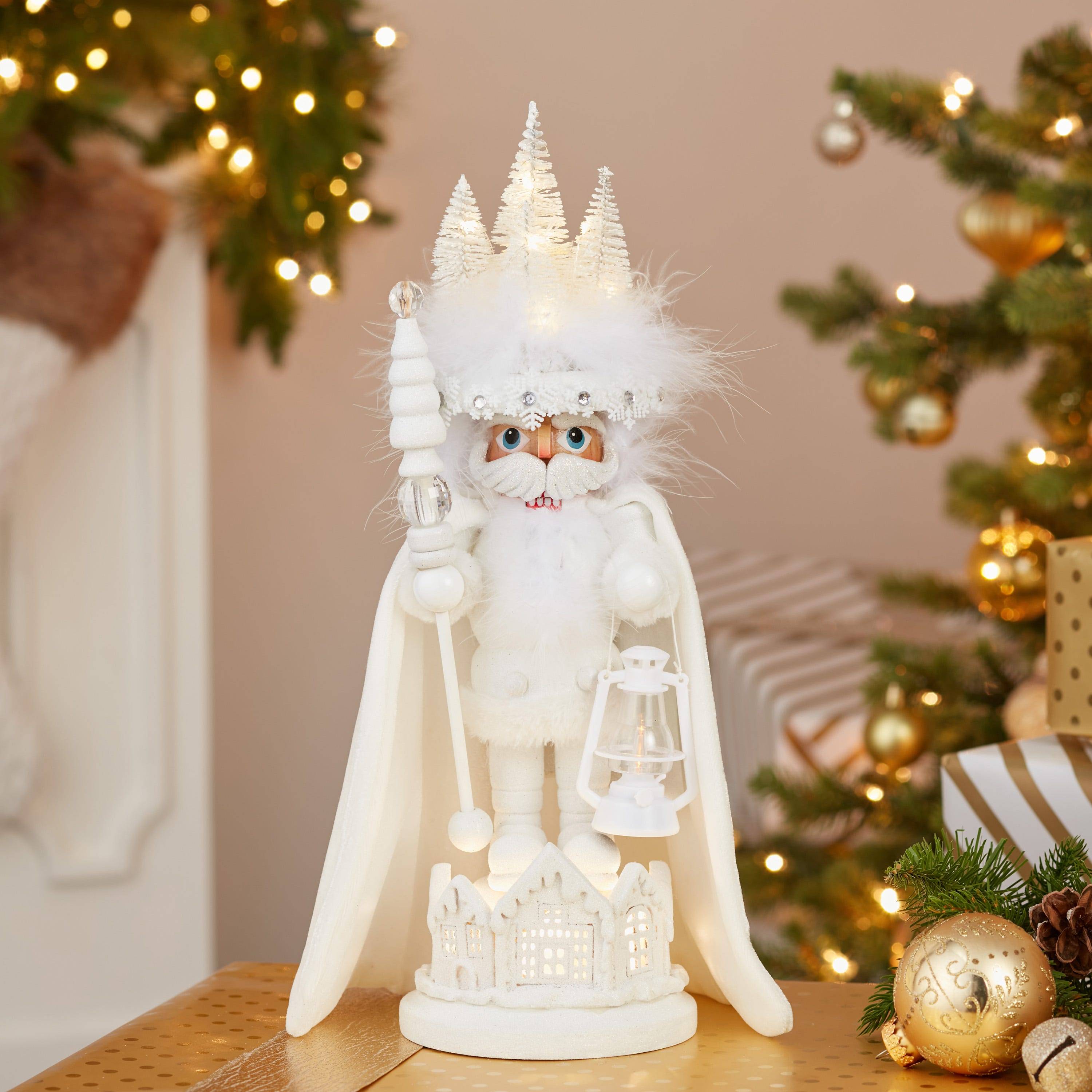 Kurt Adler 15-Inch Hollywood White Winter LED Hat Nutcracker