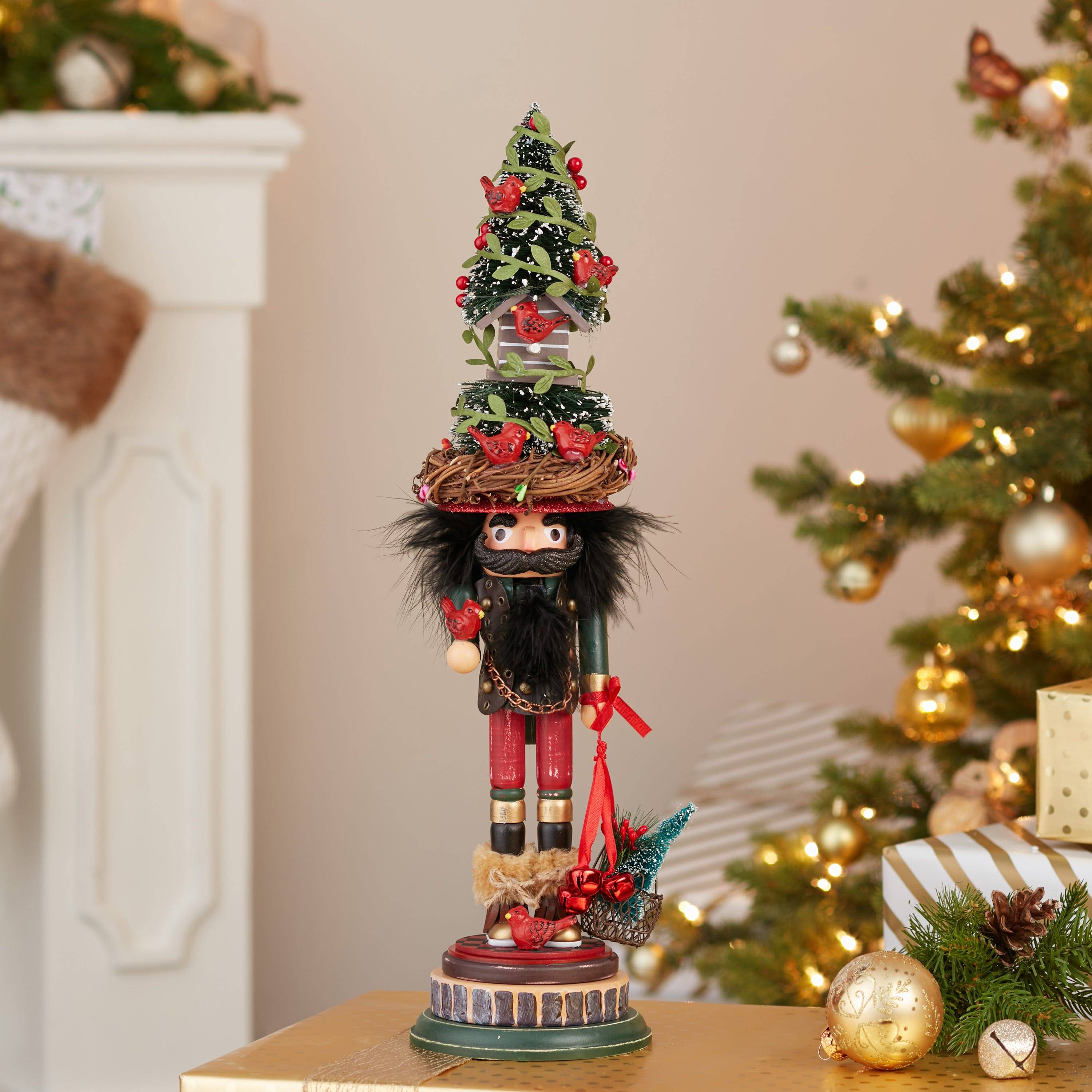 Kurt Adler 19.5-Inch Hollywood Cardinal in Tree Hat Nutcracker