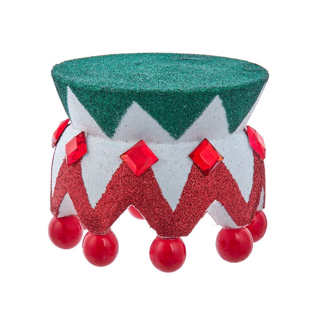 Kurt Adler 4-Inch Hollywood Red, White and Green Glittered Nutcracker Base