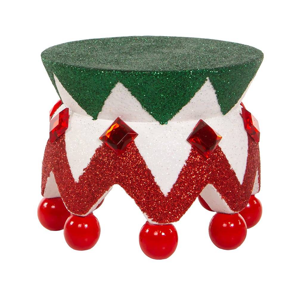 Kurt Adler 4-Inch Hollywood Red, White and Green Glittered Nutcracker Base