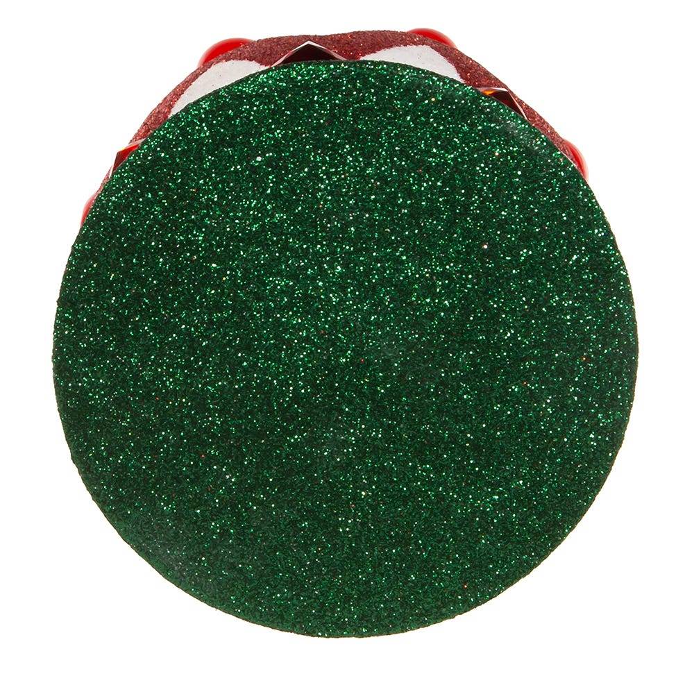 Kurt Adler 4-Inch Hollywood Red, White and Green Glittered Nutcracker Base