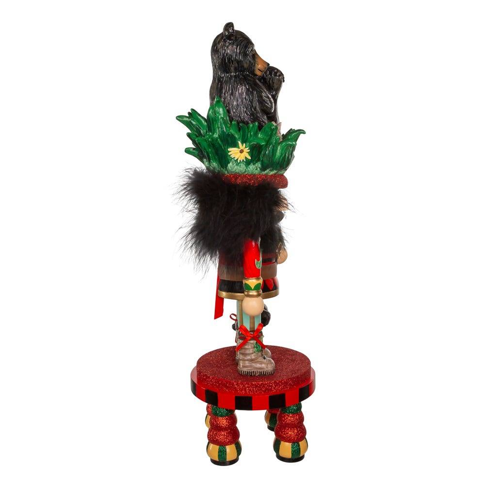 Kurt Adler 18-Inch Hollywood Black Bear Hat Nutcracker