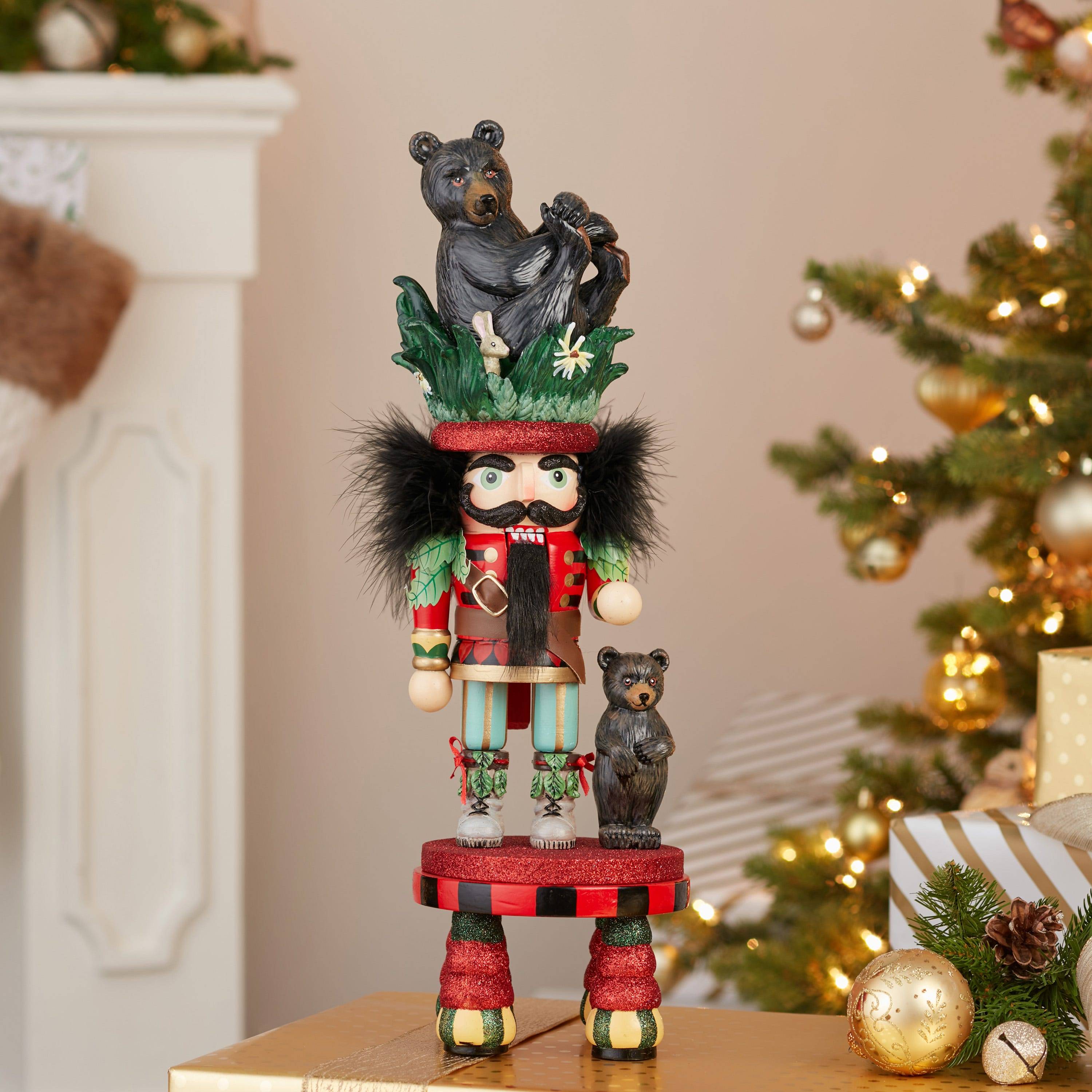 Kurt Adler 18-Inch Hollywood Black Bear Hat Nutcracker