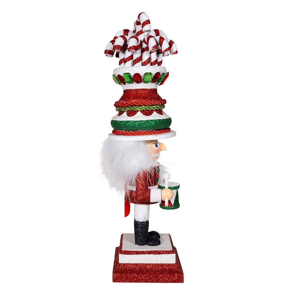 Kurt Adler 16-Inch Hollywood Nutcrackers Candy Cane Hat with Drum Nutcracker