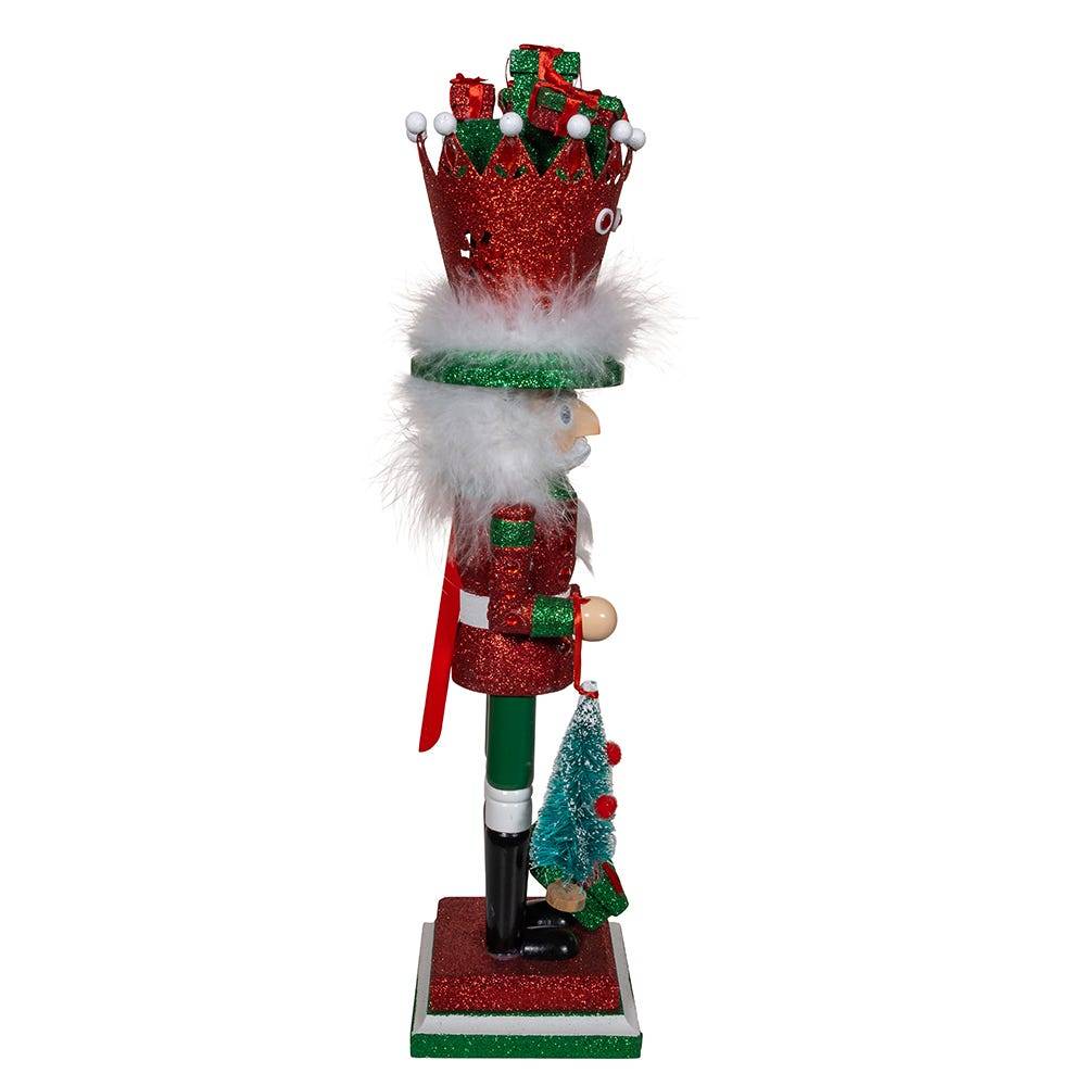 Kurt Adler 18-Inch Hollywood Nutcrackers Red and Green with Presents Crown Nutcracker