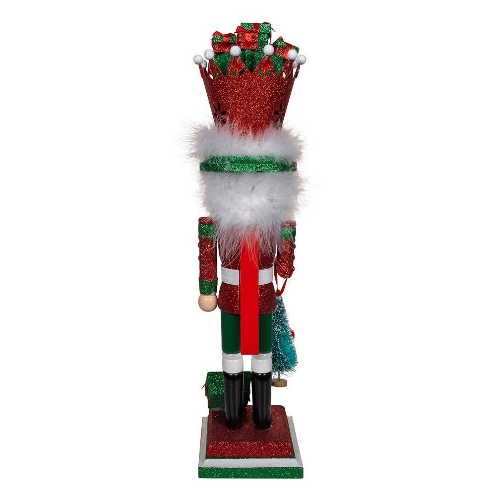 Kurt Adler 18-Inch Hollywood Nutcrackers Red and Green with Presents Crown Nutcracker