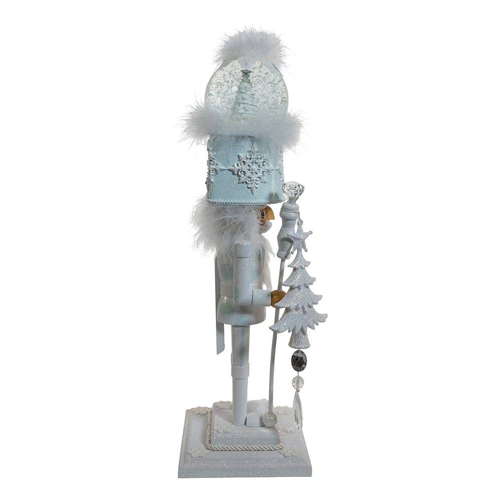 Kurt Adler 20-Inch Hollywood Nutcrackers Battery-Operated Light Up Animated Musical White Soldier Water Globe Hat Nutcracker