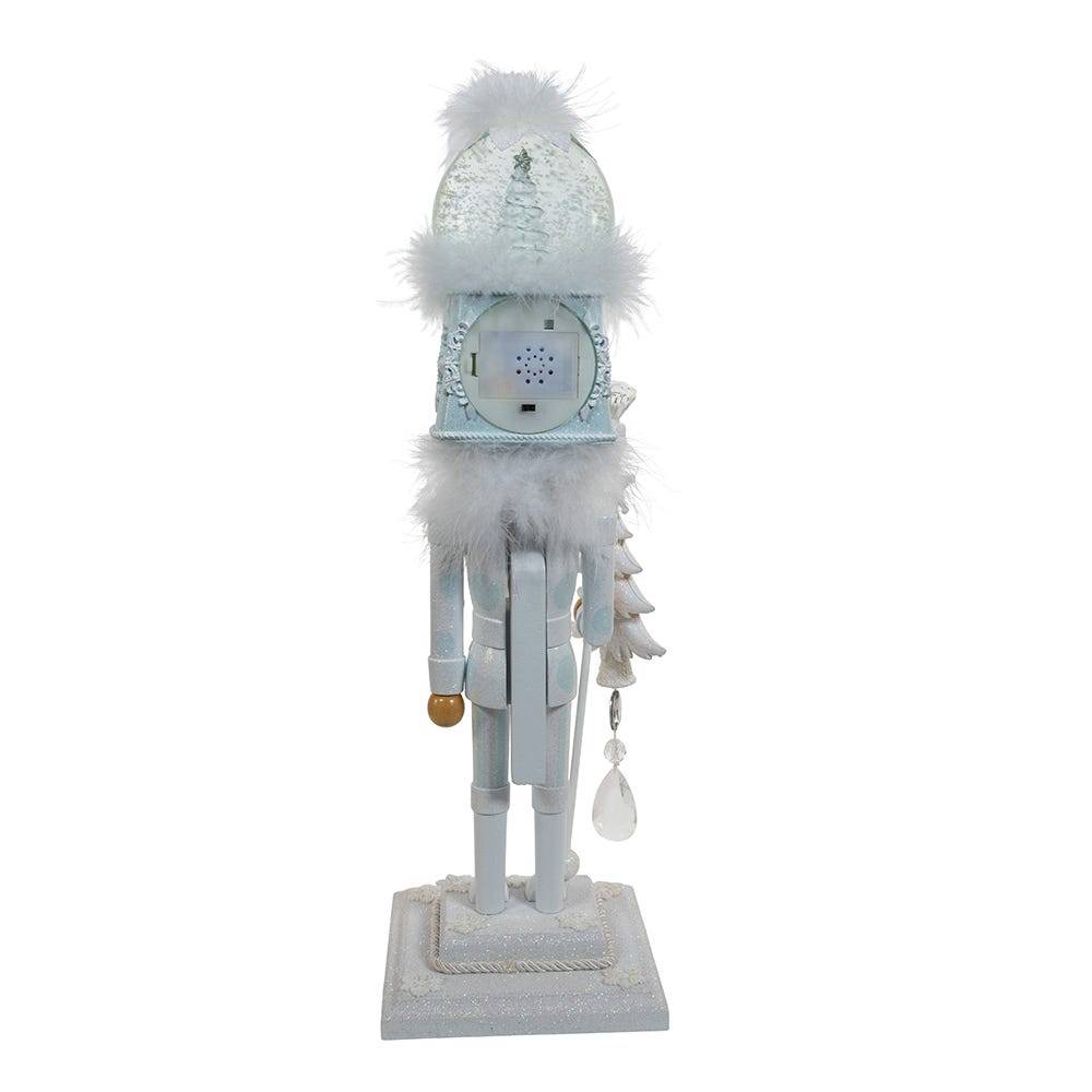 Kurt Adler 20-Inch Hollywood Nutcrackers Battery-Operated Light Up Animated Musical White Soldier Water Globe Hat Nutcracker