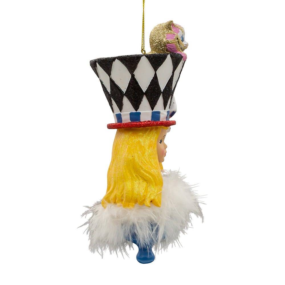 Kurt Adler 6.88-Inch Resin Hollywood Hats Alice Ornament