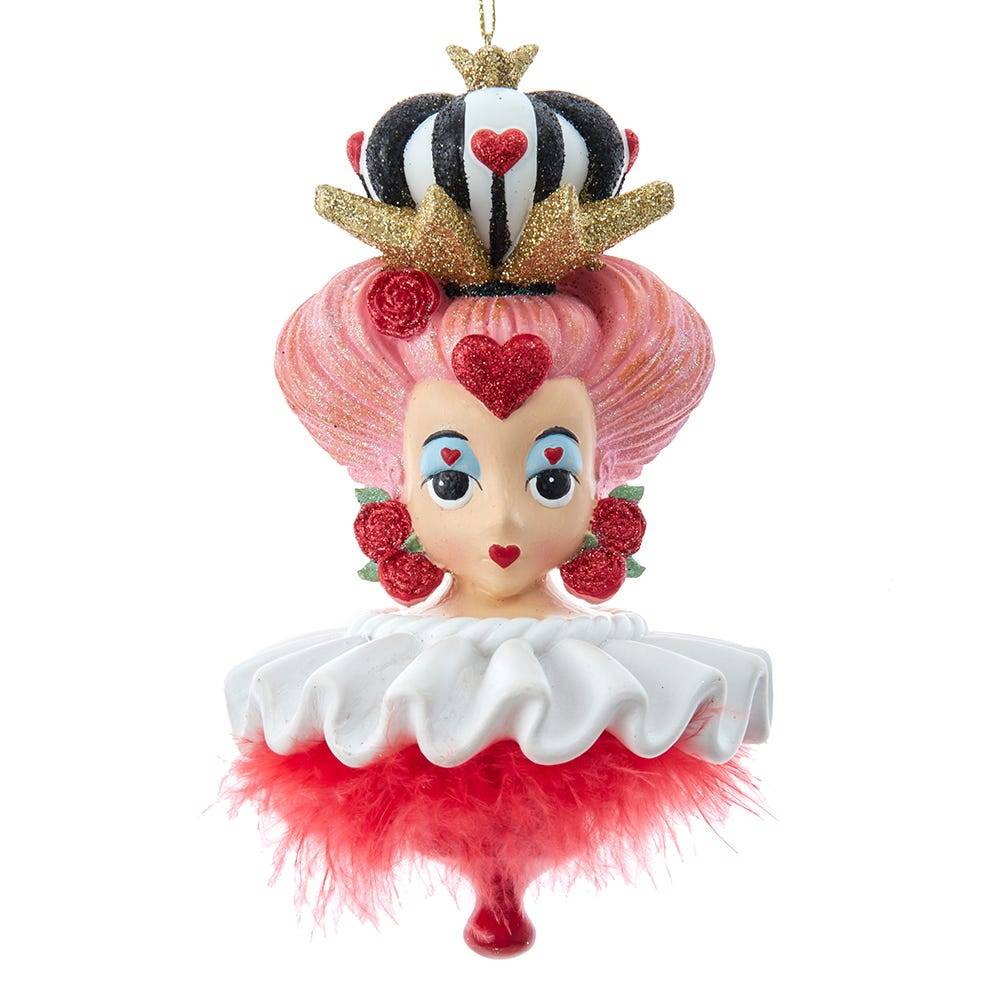 Kurt Adler 6.25-Inch Hollywood Hats Queen of Hearts Ornament