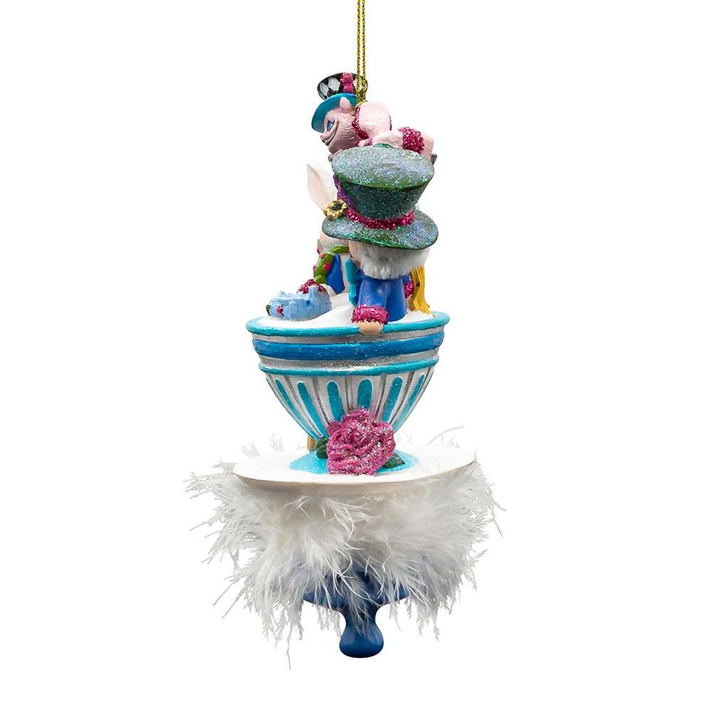 Kurt Adler 6.25-Inch Hollywood Hats Alice Teaparty Ornament