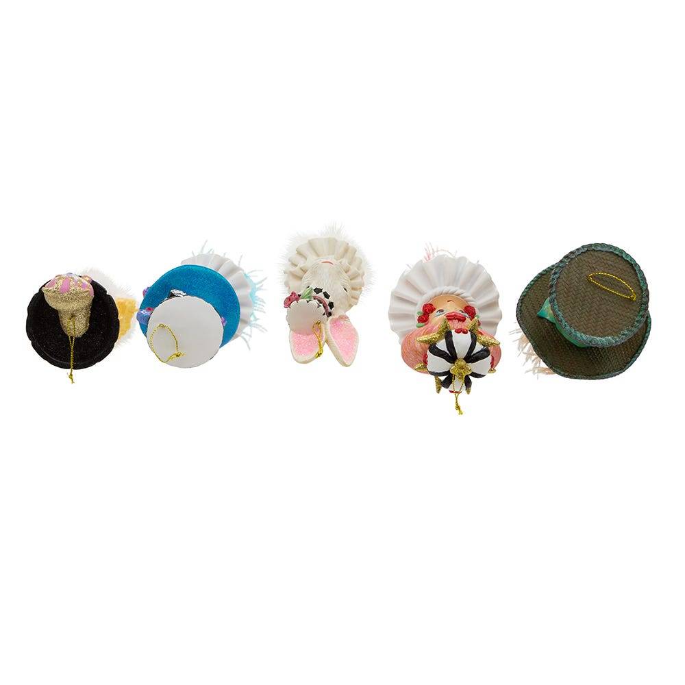 Kurt Adler 6.25-Inch Resin Hollywood Hats Ornament, 5-Piece Set