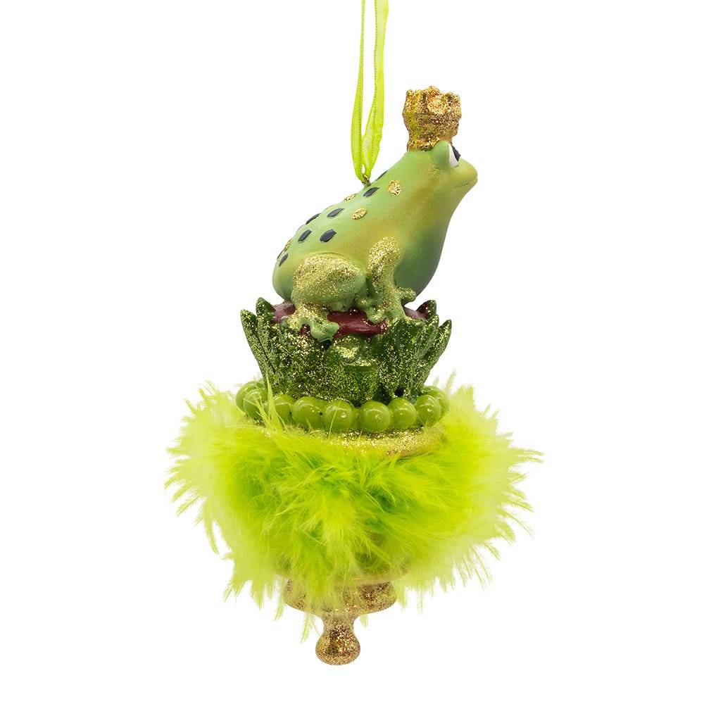 Kurt Adler 6.25-Inch Holly Hats Frog Prince Ornament