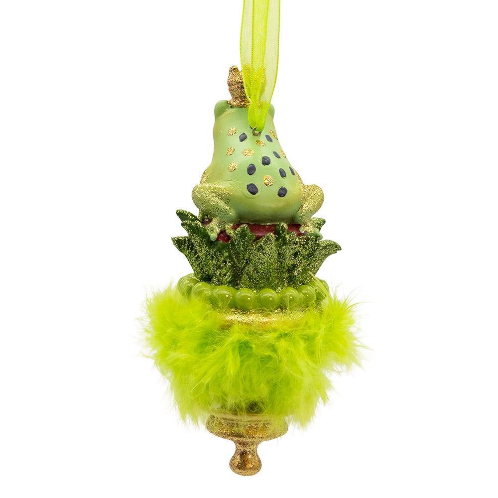 Kurt Adler 6.25-Inch Holly Hats Frog Prince Ornament