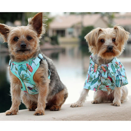 Hawaiian Camp Dog Shirt - Surfboards and Palms