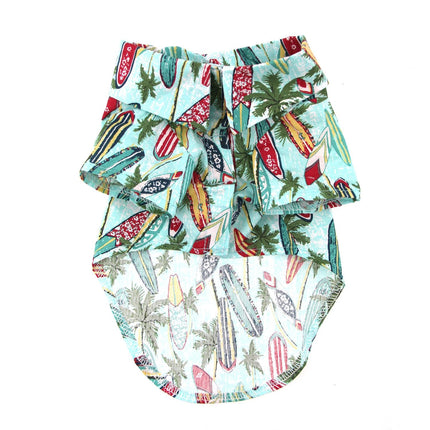 Hawaiian Camp Dog Shirt - Surfboards and Palms