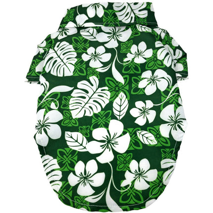 Hawaiian Camp Dog Shirt - Tropical Green