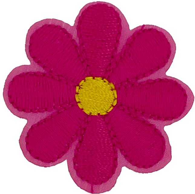 Hot Pink Daisy 8 Petal Flower - Patch