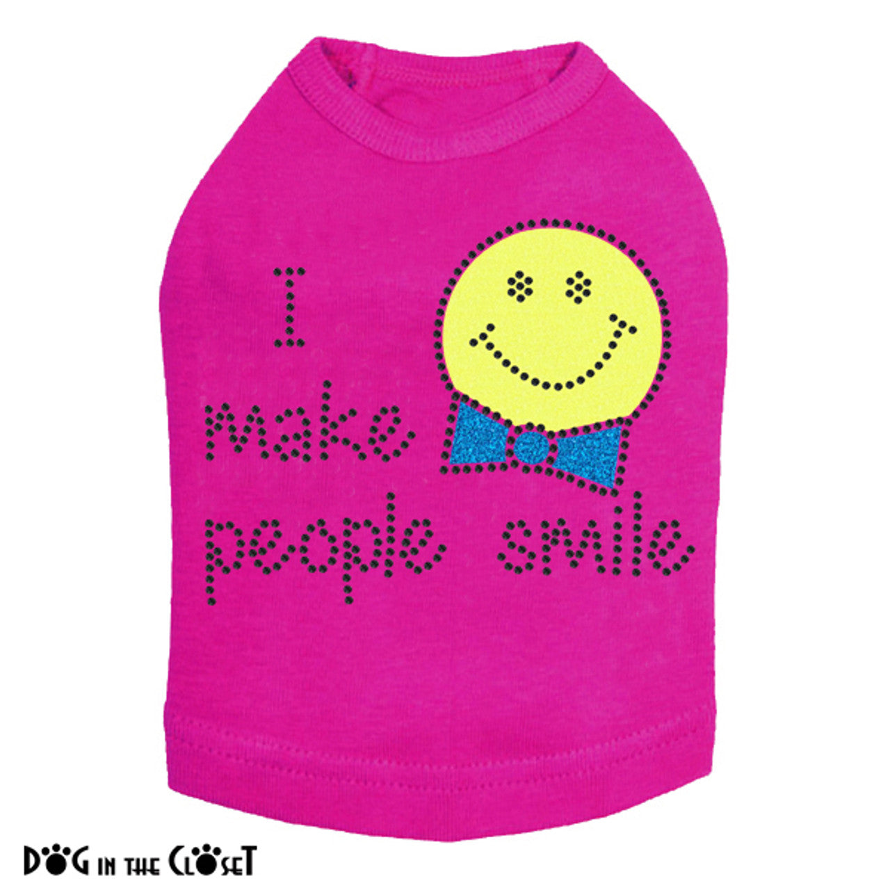 I Make People Smile (Boy) - Dog Tank Hot Pink