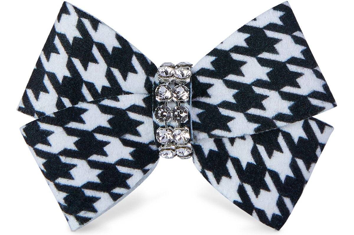 Houndstooth Nouveau Bow Hair Bow Black & White Houndstooth