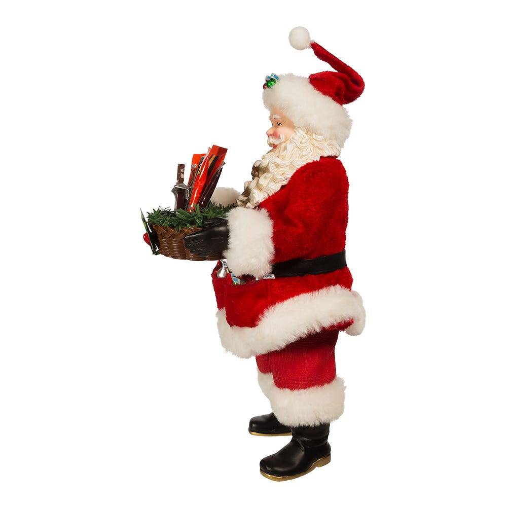 Kurt Adler Hershey Santa with Basket Tablepiece