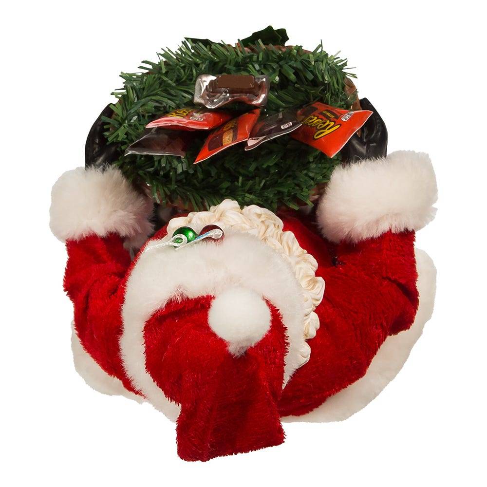 Kurt Adler Hershey Santa with Basket Tablepiece