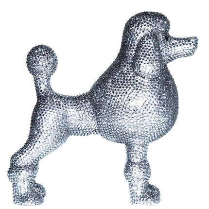 Graphite Rhinestone Poodle Decoration - 11" tall